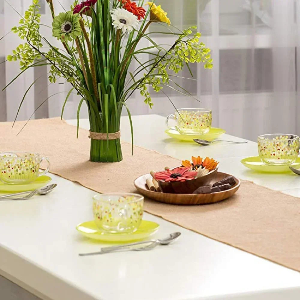 nappe jute rustique mariage campagne 100cm 240cm 500cm texture naturelle boissons vaisselle