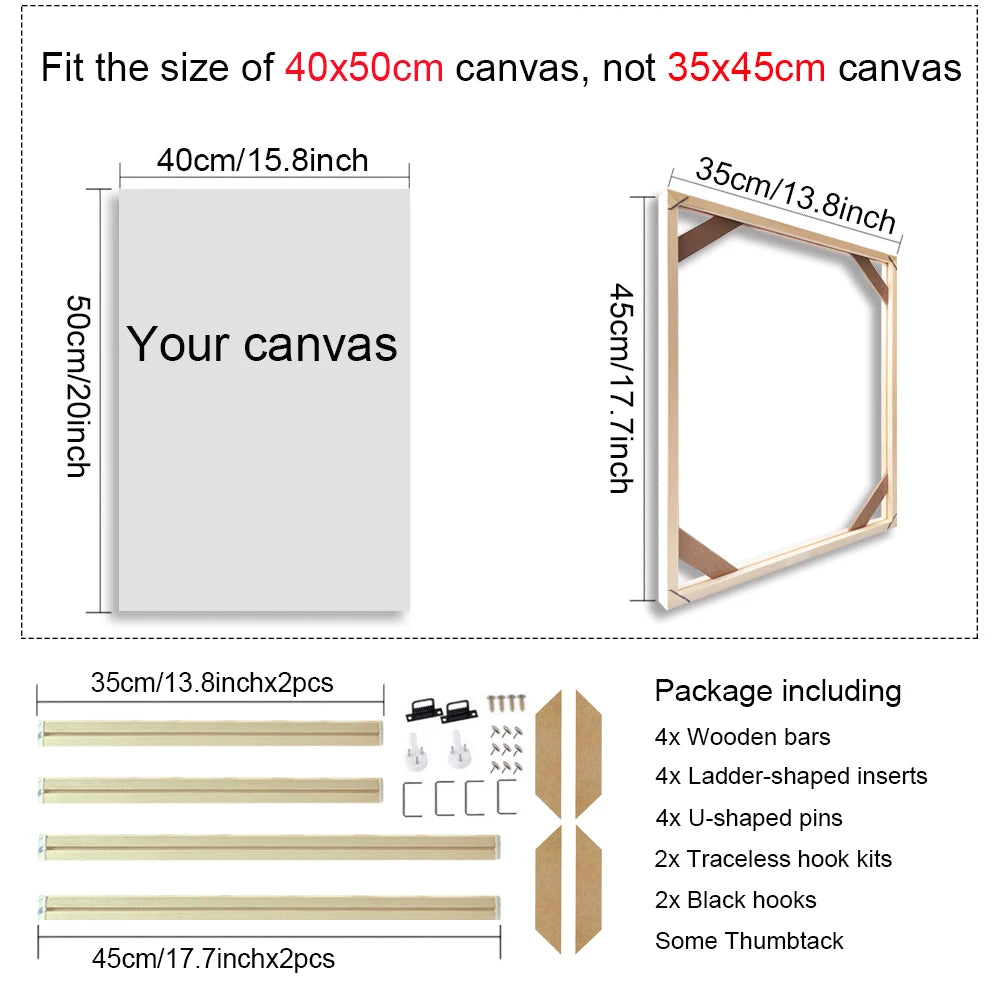 Détail du cadre en bois montrant la finition et le design épuré