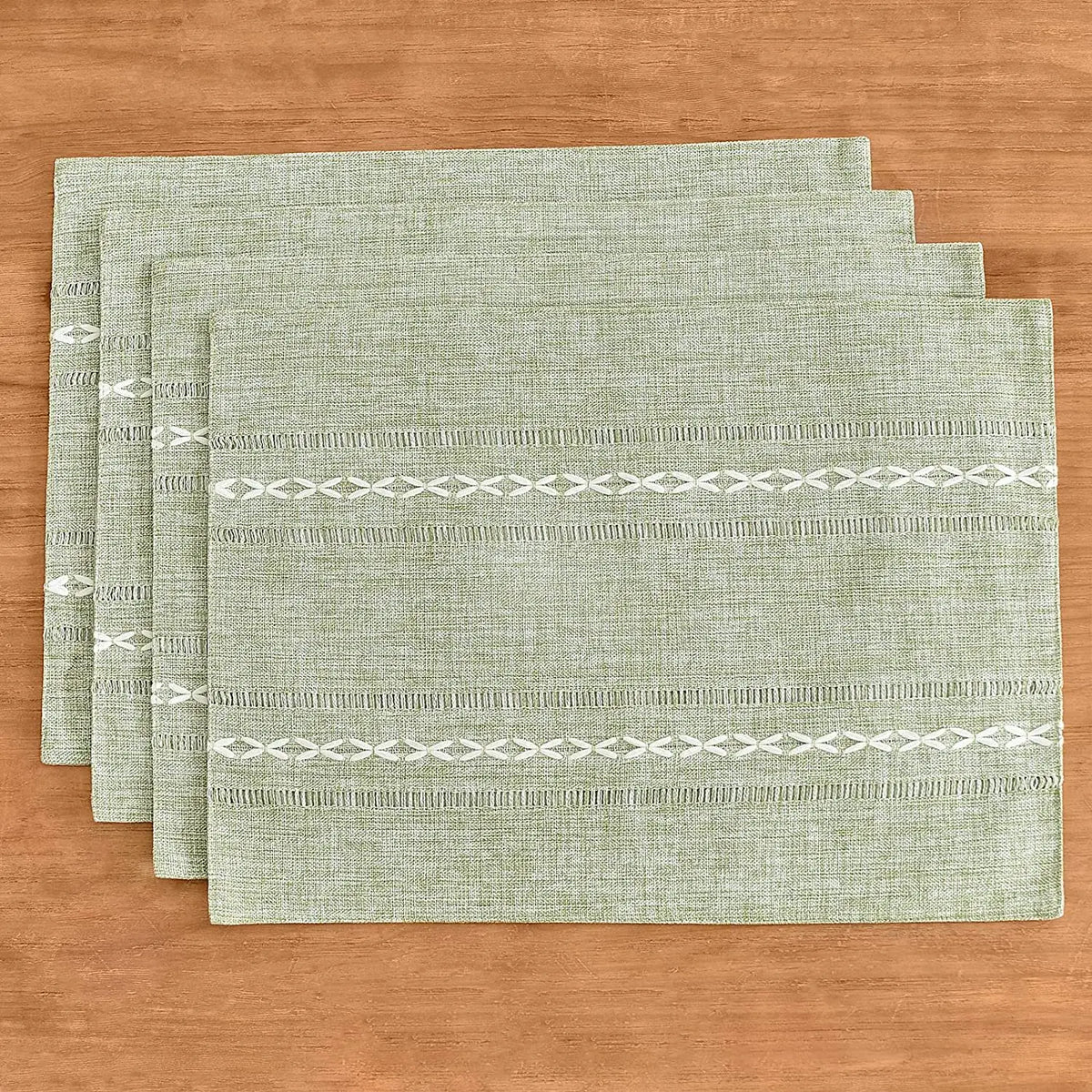 serviettes table moderne rustique beige clair rayures blanches motifs géométriques respectueux environnement setSize30x50cm setSizeCoffee