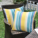 housses coussin imperméables motif floral moderne adhésif bleu violet jaune blanc