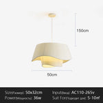 lampe suspendue moderne blanche rayures verticales salon chambre éclairage 50cm 60cm 80cm led flux