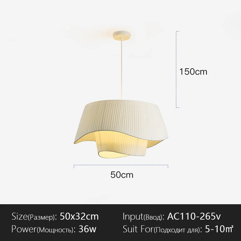 lampe suspendue moderne blanche rayures verticales salon chambre éclairage 50cm 60cm 80cm led flux