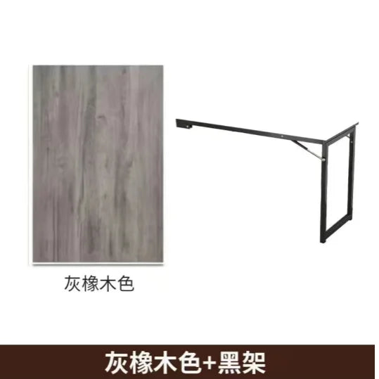 table pliable industrielle bois foncé métal noir texture bois naturelle vis fixations moderneextérieurcarrépliantemurale