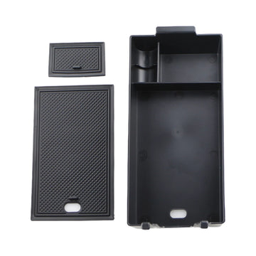 organisateur rangement boite accoudoir voiture bmw serie noir texturé compartiments fixations clipsintérieur lisse