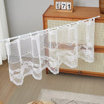rideau blanc dentelle fleurs transparent classique romantique bordure dentelée polyester fenêtre chambre salon