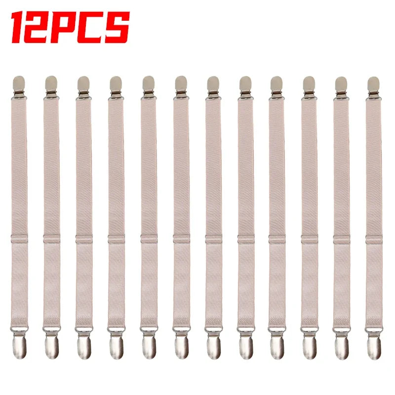 clips draps noir blanc rayures horizontales élastiques anti glisse support couverture moderne chambre