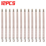 clips draps noir blanc rayures horizontales élastiques anti glisse support couverture moderne chambre