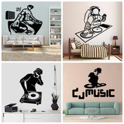Sticker mural DJ avion pour salon - Autocollant décoratif vinyle mat - Décoration murale moderne
