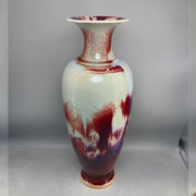 vase céramique contemporain 50cm rouge blanc bleu motifs artistiques élégantsintérieur decoration