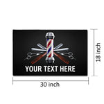 tapis sol antidérapant caoutchouc motif coiffeur ciseaux peignes noir moderneintérieurextérieur