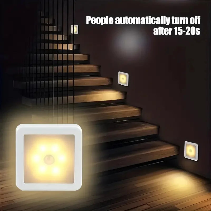 lampe led moderne adhésive rectangle blanc flux lumineux faible veilleuse intelligente contrôlée mouvement sensorielle