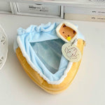 sac poupées gâteau kawaii fenêtre transparente doublure pelucheuse couleurs vives ours pendentif figurines collectionnement