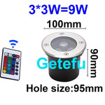 éclairage led rgb télécommande spot noir argent moderne extérieur encastrable ip67 waterproof 9w 18w