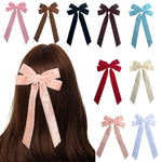barrettes velours classiques cheveux clips métalliques noir marron rose pâle saphir bleu