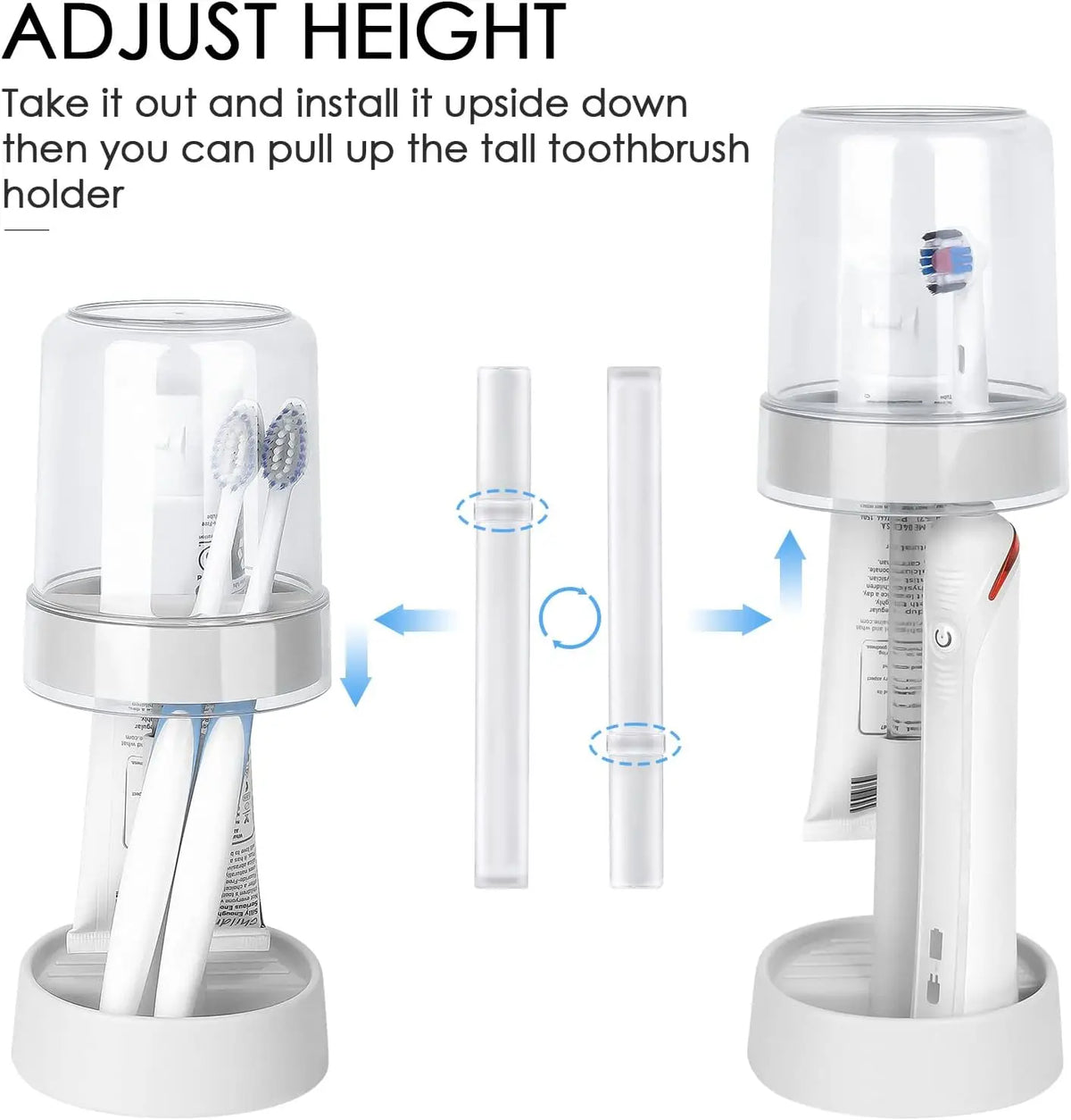 porte brosse dents anti poussière transparente moderne adhésif salle bain organisation dentifrice blanc rond