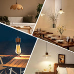 base câble suspendu lampe bois texture moderne douille E27 noir brun foncé