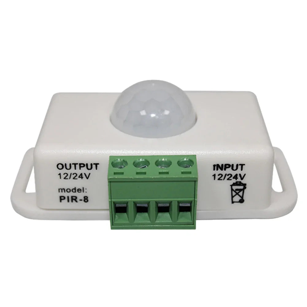 détecteur mouvement infrarouge noir blanc moderne sans fixation capteur infrarouge bornes vertes 76mm 45mm