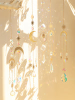 décoration murale boho or transparent lune soleil étoiles cristal extérieur jardin