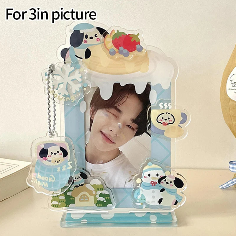 cadre photo acrylique transparent support carte kpop décor disque vinyle écouteurs coréen moderne