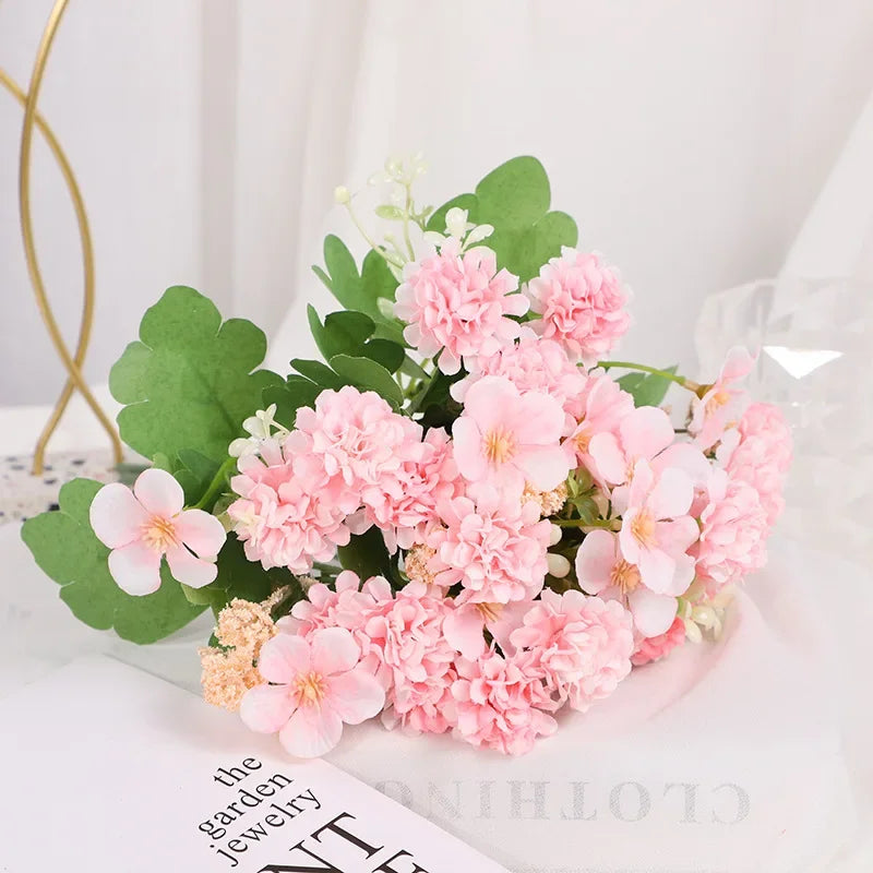 bouquet fleurs artificielles soie rose bleu violet blanc intérieur mariage anniversaire baby shower