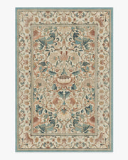 tapis salon floral vintage motifs texturés beige vert foncé bleu rouge protection sol confortableDimensions120x170cm150x220cm