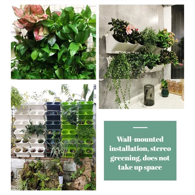 pots plantes suspendus mural blanc vert moderne plastique ø24cm 57cm