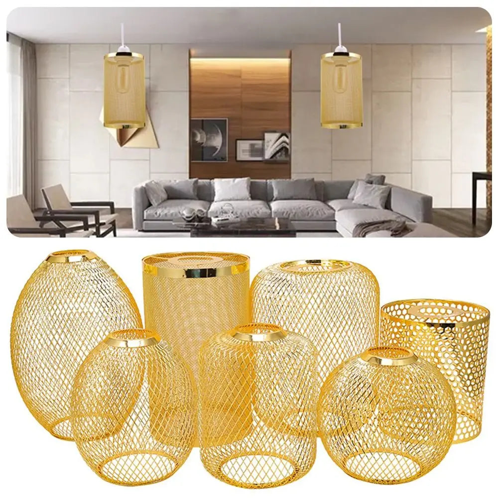 abat jour moderne or maille fine opacité intérieur décoration maison luminaire simple led