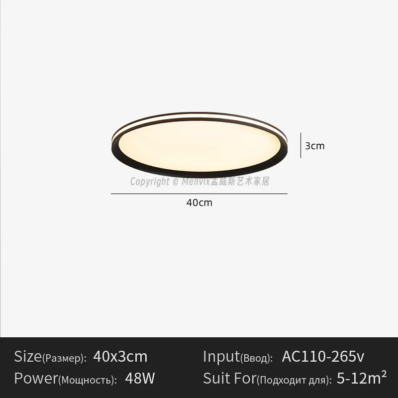 plafonnier led moderne blanc noir rond lisse éclairage quotidien télécommande opaques