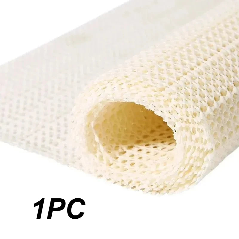 tapis anti dérapant pvc alvéolaire blanc crème utilitaire semi transparent meubles yoga 50cmx80cm