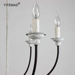 lustre classique rustique bois blanc noir lampes chaîne suspension ampoules
