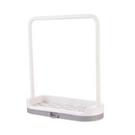 porte savon porte serviette moderne rangement évier salle bain blanc fixations invisibles serviettes gants