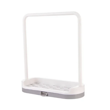 porte savon porte serviette moderne rangement évier salle bain blanc fixations invisibles serviettes gants