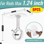 anneaux rideau transparents moderne auto adhésifs sans perçage brackets supports chambre salle bain