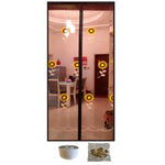 rideau porte moderne gris translucide fleurs dorées motifs géométriques bien ventilé anti insectes