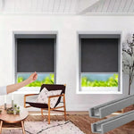 Stores enrouleurs gris opaques tissu micro perforé moderne française verticaux clips