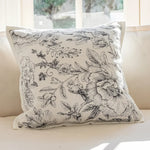 coussin décoratif moderne motif floral blanc nordique polyester jacquard adhésif