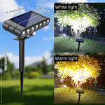 projecteurs solaires led modernes noir ip65 3pcs warm white lumière jardinextérieur abs tringle