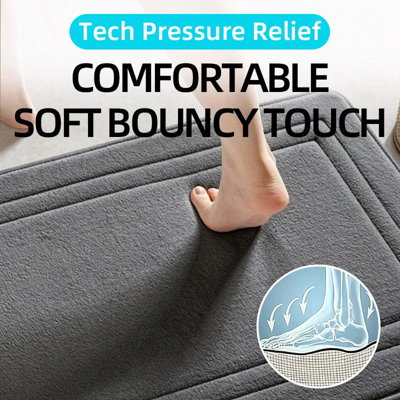 tapis bain doux absorption rapide microfibre antidérapante moderne gris salle bain