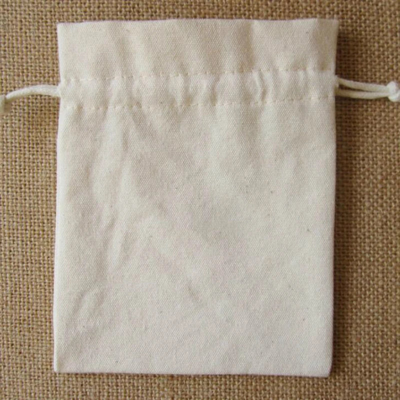 sacs coton toile noix noeud cordon serrage couleur beige clair taille diverses simple rustique