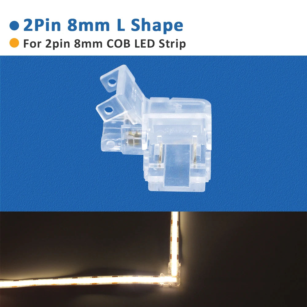 connecteurs led transparents 2pin 3pin clips câbles rgb cct cob 5v 12v 30v ul