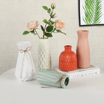 vases résine modernes blanc rose vert orange géométriques ruban jute