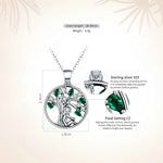 Collier pendentif arbre en argent Sterling 925 avec zirconium blanc