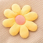 coussin moderne polyester fleuri bleu jaune blanc rose 40cm 40cm