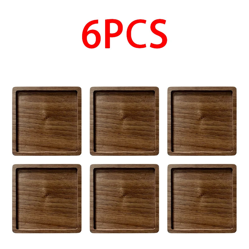 coasters bois naturels respectueux environnement minimaliste bois chêne noyer sets coeurs rectangles