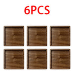 coasters bois naturels respectueux environnement minimaliste bois chêne noyer sets coeurs rectangles
