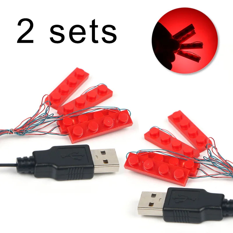 briques lego lumineuses vert bleu rouge blanc orange jaune rose usb câbles moderne ludique