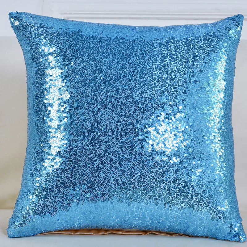housses coussin paillettes or modernes adhésives polyester 40x40cm decoration maison festive