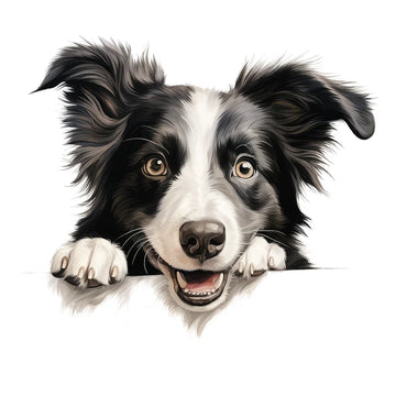 sticker mural border collie adhésif animal compagnie moderne chambre toilette décoration intérieur vinyle pvc
