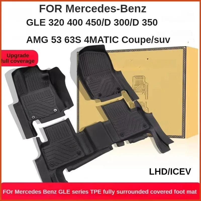 tapis sol voiture mercedes gle suv noir caoutchouc étanche fixation double boucle