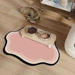 tapis alimentation animaux compagnie bleu violet vert petit chien moderne minimaliste boue diatomées deux